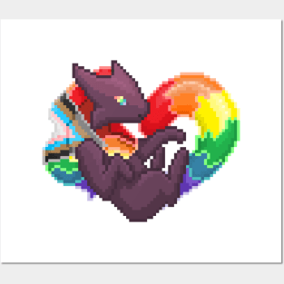 Progress Pride Pixel Heart Melog Posters and Art